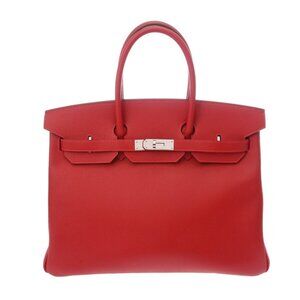 HERMES Birkin 35 Rouge casaque hand bag